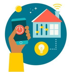 Una realizzazione grafica prodotta per illustrare la “Smart Home” (casa intelligente) di Empoli.